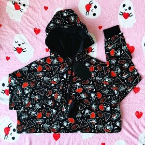 nwt killstar gnomies christmas holiday cropped hoodie M $50 gothmas krampus